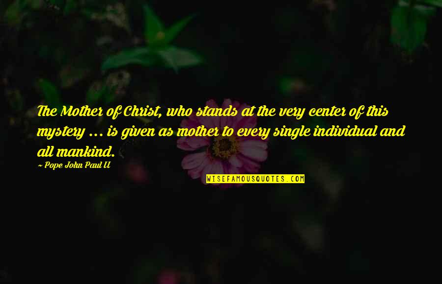 Book Giving God Quotes By Pope John Paul II: The Mother of Christ, who stands at the