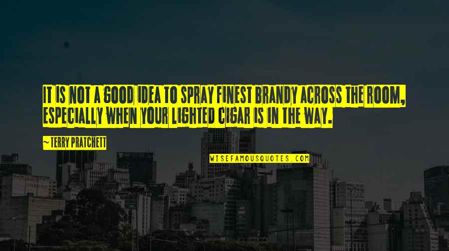 Book Giving God Quotes By Terry Pratchett: It is not a good idea to spray