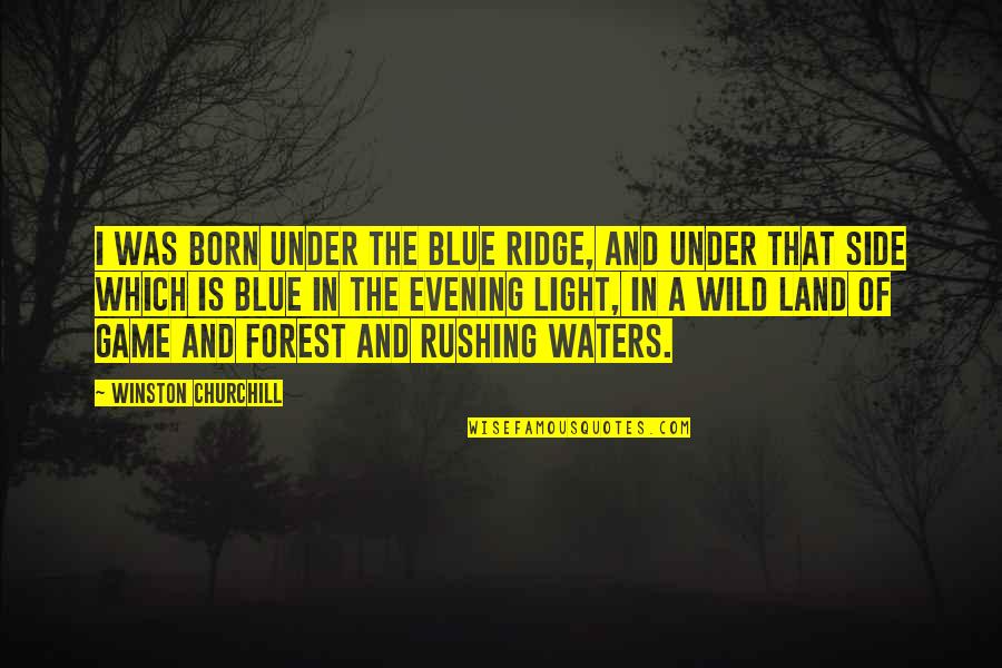 Book Into The Wild Quotes By Winston Churchill: I was born under the Blue Ridge, and