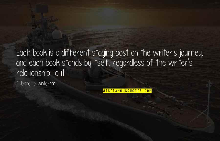 Book Journey Quotes By Jeanette Winterson: Each book is a different staging post on Book Journey Quotes By Jeanette Winterson: Each book is a different staging post on