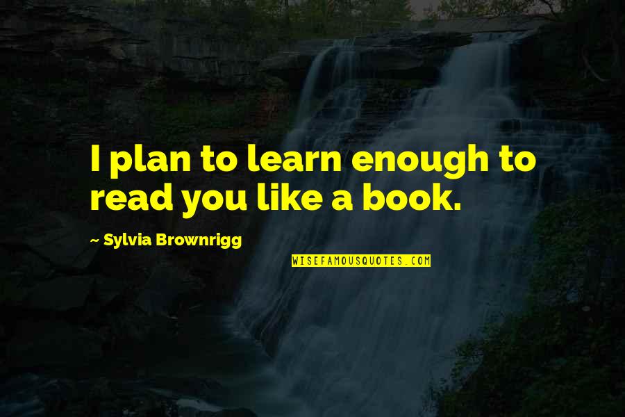 Book Love Quotes By Sylvia Brownrigg: I plan to learn enough to read you
