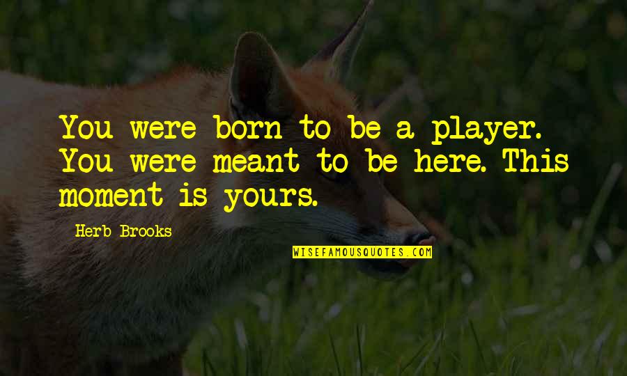 Book Of 5 Rings Quotes By Herb Brooks: You were born to be a player. You