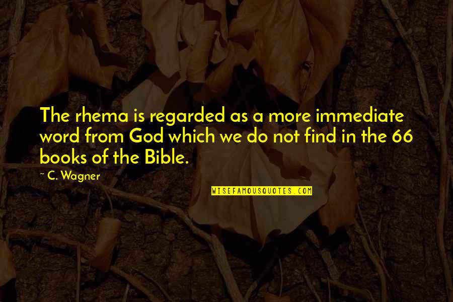 Book Of Bible Quotes By C. Wagner: The rhema is regarded as a more immediate