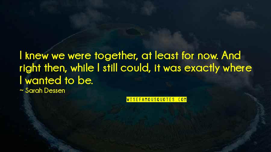 Book Of Colossians Quotes By Sarah Dessen: I knew we were together, at least for