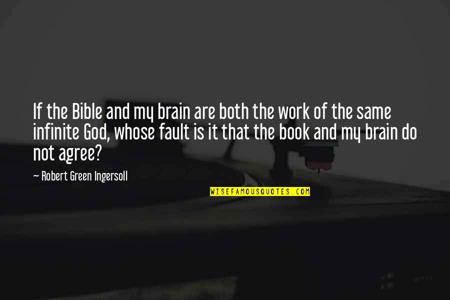 Book Of God Quotes By Robert Green Ingersoll: If the Bible and my brain are both Book Of God Quotes By Robert Green Ingersoll: If the Bible and my brain are both