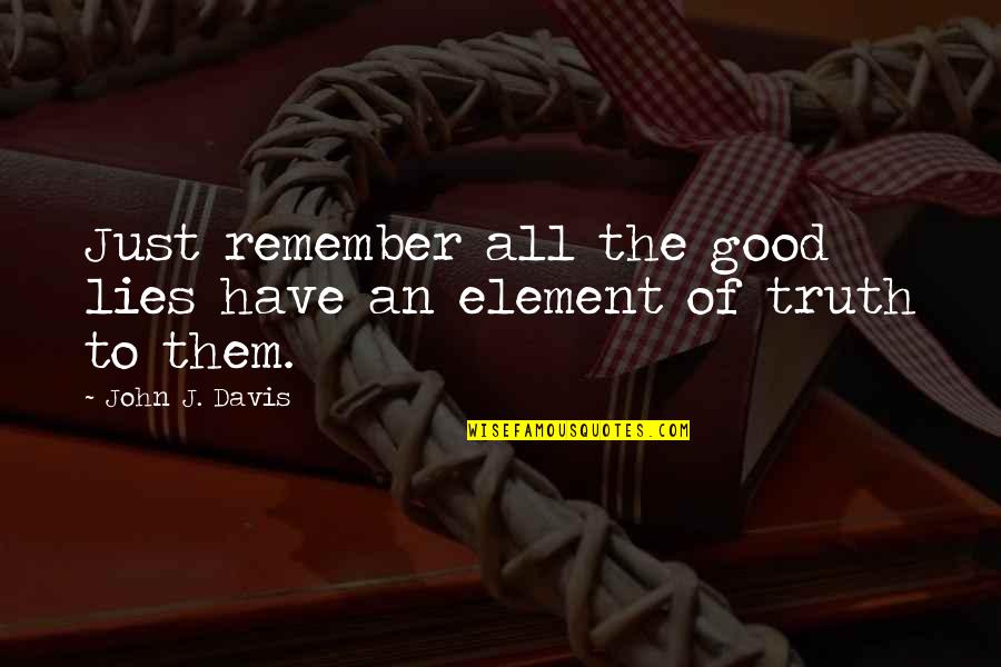 Book Of Great Quotes By John J. Davis: Just remember all the good lies have an