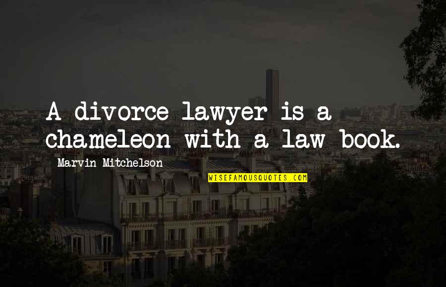 Book Of Law Quotes By Marvin Mitchelson: A divorce lawyer is a chameleon with a