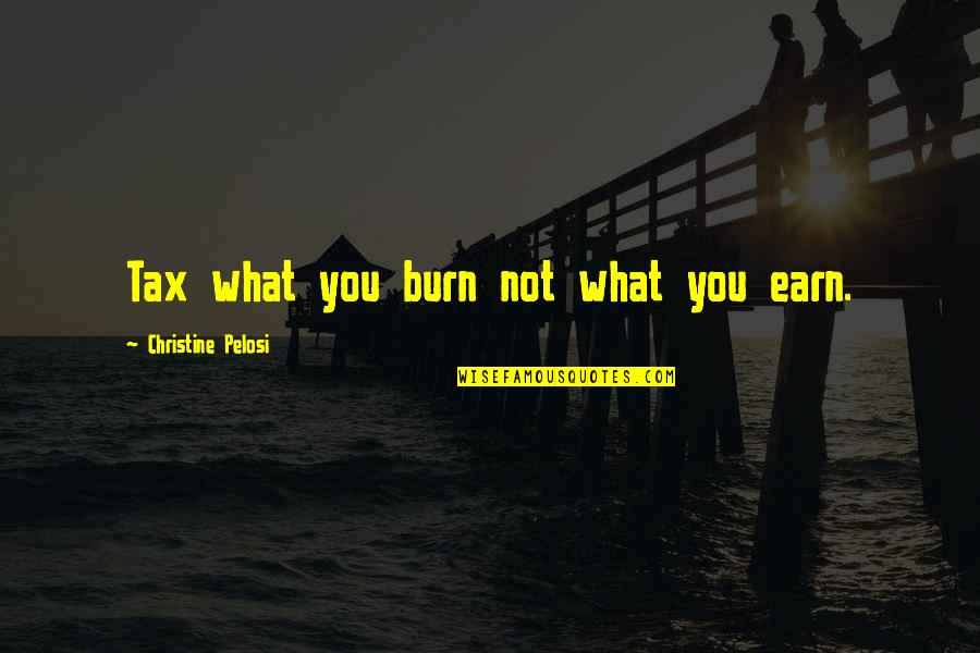 Book Of Positive Quotes By Christine Pelosi: Tax what you burn not what you earn.
