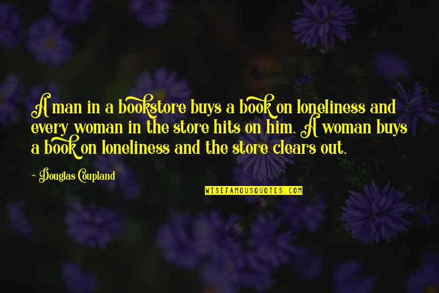 Book Store Bookstore Quotes By Douglas Coupland: A man in a bookstore buys a book