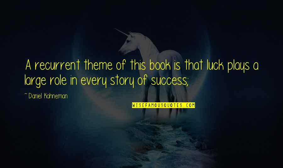 Book Success Quotes By Daniel Kahneman: A recurrent theme of this book is that Book Success Quotes By Daniel Kahneman: A recurrent theme of this book is that