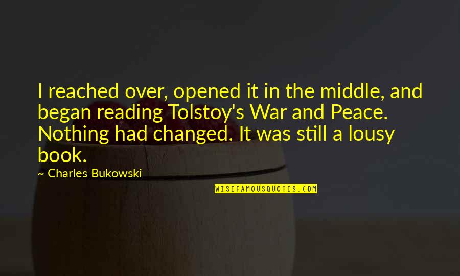 Book That Changed Quotes By Charles Bukowski: I reached over, opened it in the middle,