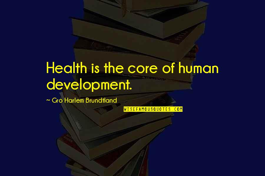 Book The Hobbit Quotes By Gro Harlem Brundtland: Health is the core of human development.