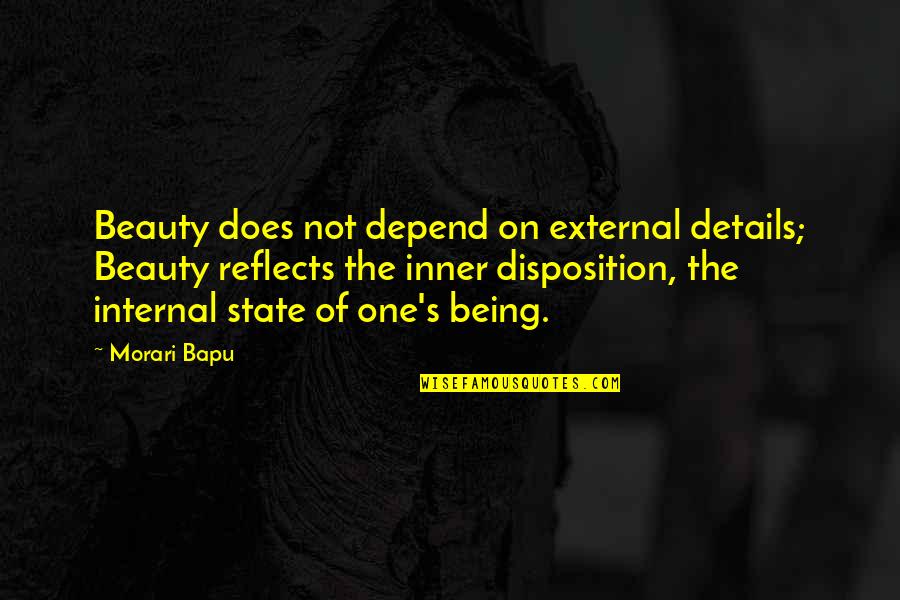Book Title Goes In Quotes By Morari Bapu: Beauty does not depend on external details; Beauty