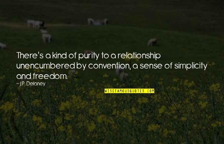 Book To Quotes By J.P. Delaney: There's a kind of purity to a relationship