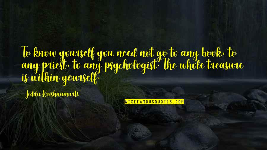 Book To Quotes By Jiddu Krishnamurti: To know yourself you need not go to