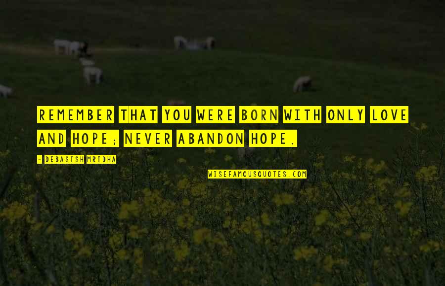 Bookaboo Youtube Quotes By Debasish Mridha: Remember that you were born with only love