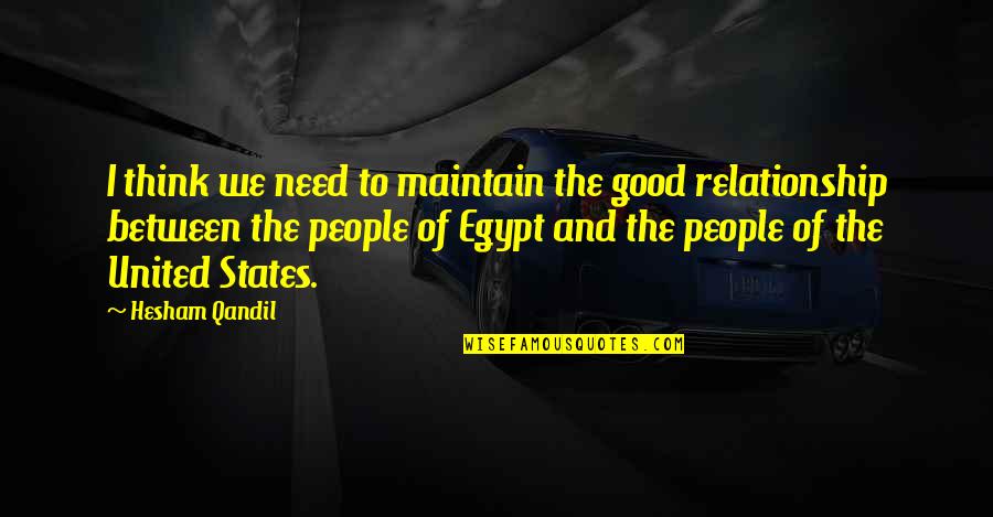Bookclub Quotes By Hesham Qandil: I think we need to maintain the good