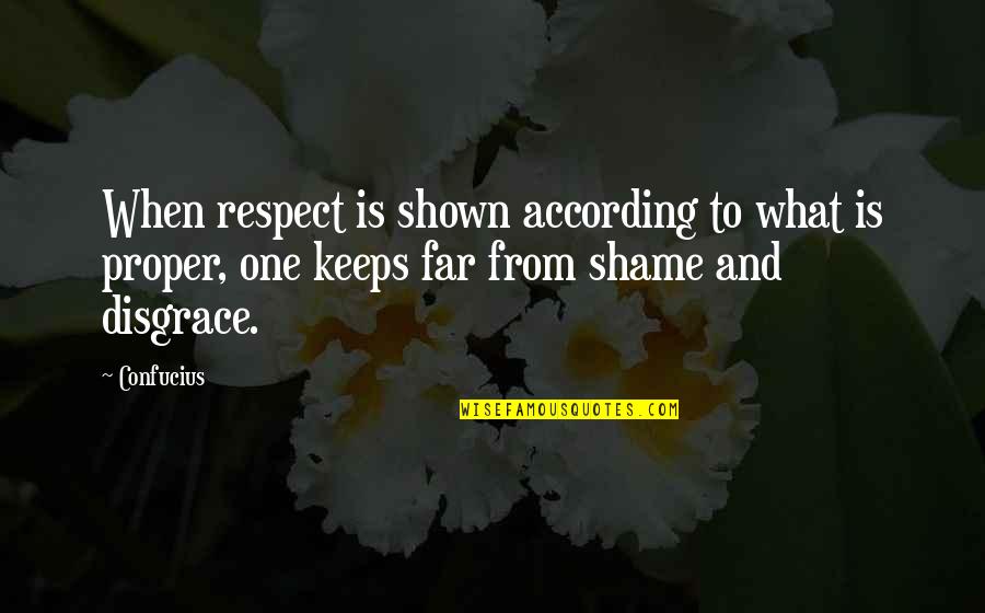 Bookcrossing Id Quotes By Confucius: When respect is shown according to what is