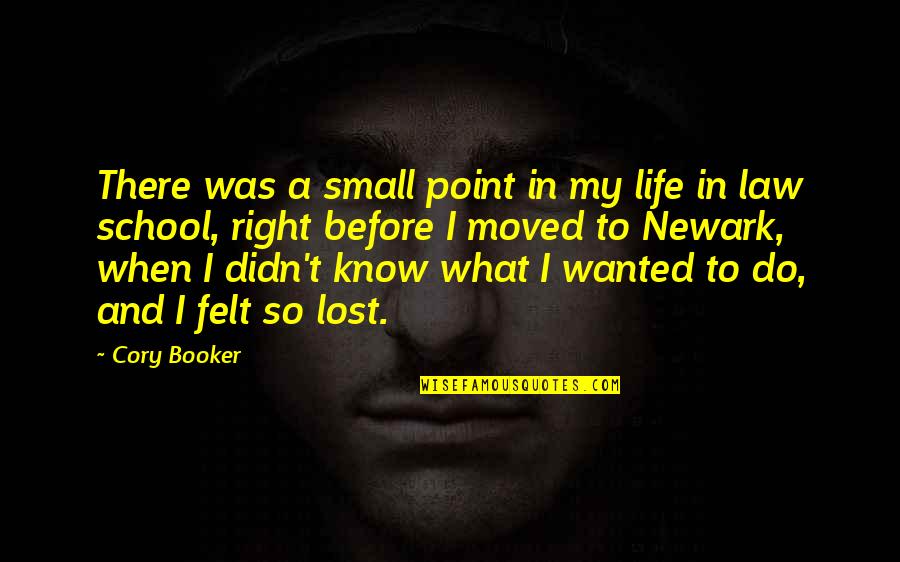 Booker's Quotes By Cory Booker: There was a small point in my life