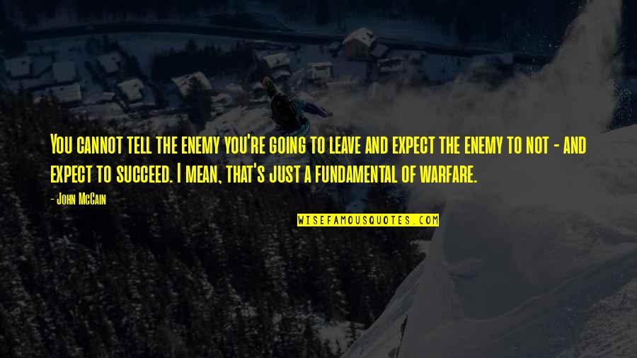 Bookmarked Quotes By John McCain: You cannot tell the enemy you're going to