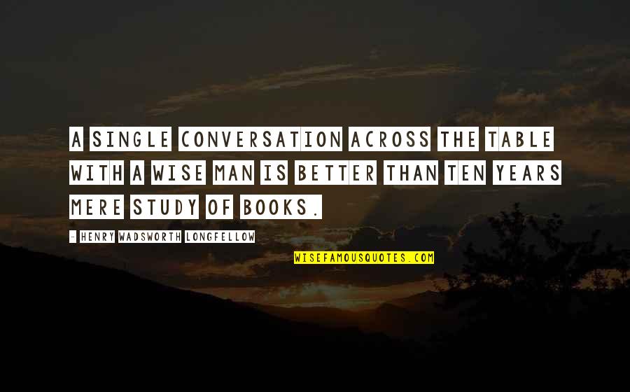 Books Of Wise Quotes By Henry Wadsworth Longfellow: A single conversation across the table with a