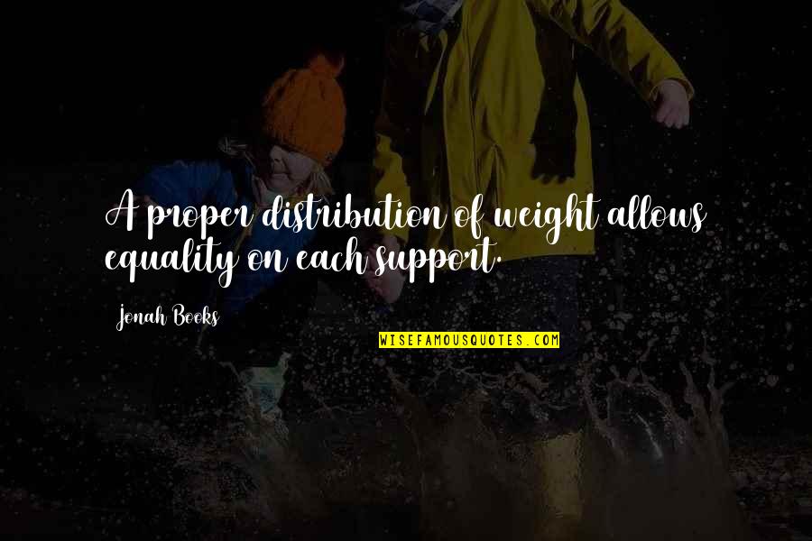 Books On Quotes By Jonah Books: A proper distribution of weight allows equality on