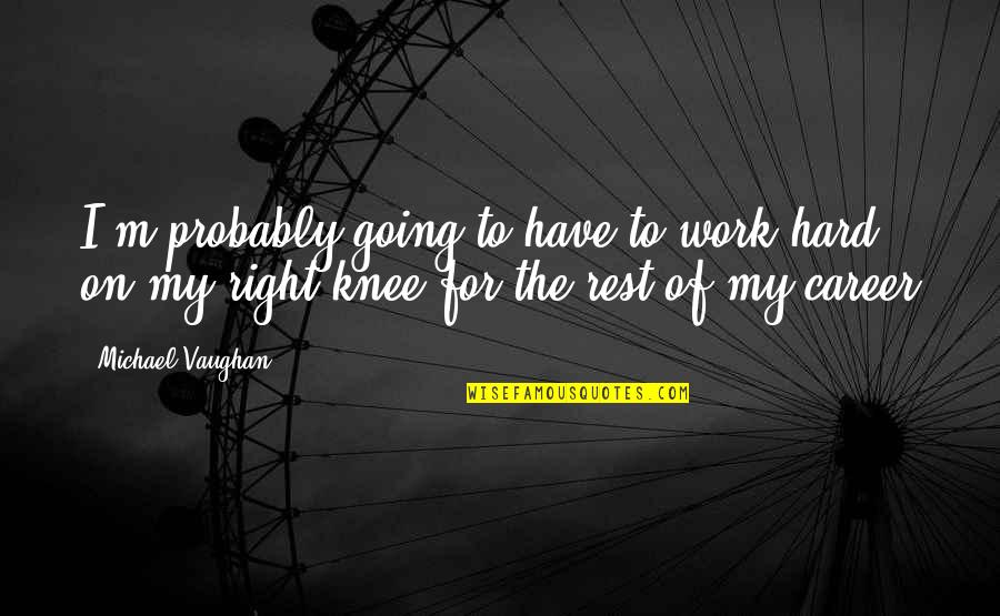 Boomerang Michael Lewis Quotes By Michael Vaughan: I'm probably going to have to work hard Boomerang Michael Lewis Quotes By Michael Vaughan: I'm probably going to have to work hard