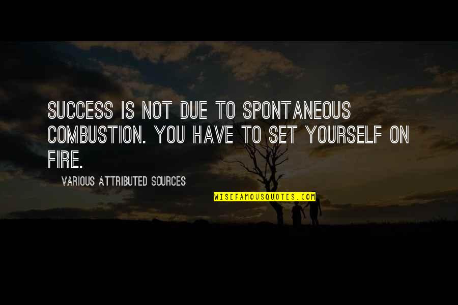 Boomers Quotes By Various Attributed Sources: Success is not due to spontaneous combustion. You Boomers Quotes By Various Attributed Sources: Success is not due to spontaneous combustion. You