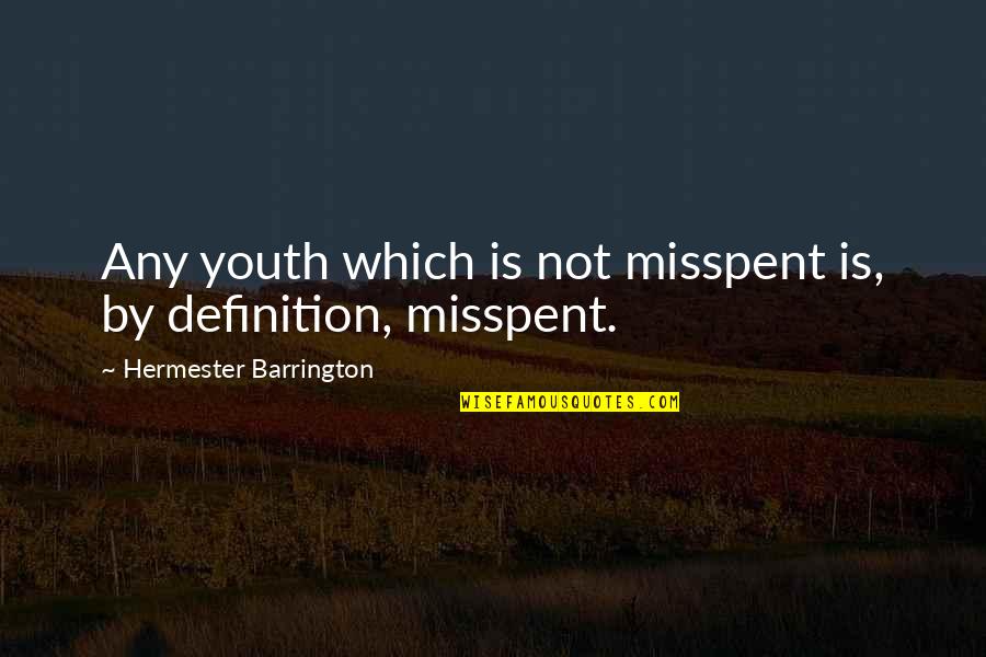 Boondocks Kickball Quotes By Hermester Barrington: Any youth which is not misspent is, by Boondocks Kickball Quotes By Hermester Barrington: Any youth which is not misspent is, by