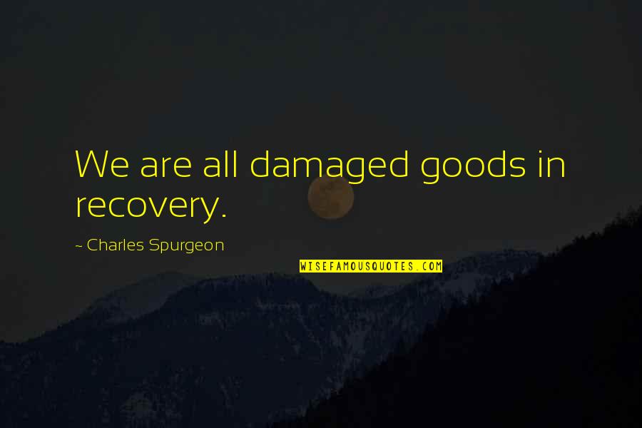 Boondocks Wingman Quotes By Charles Spurgeon: We are all damaged goods in recovery. Boondocks Wingman Quotes By Charles Spurgeon: We are all damaged goods in recovery.
