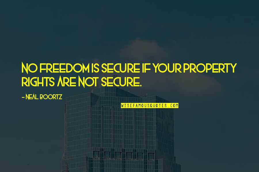 Boortz Quotes By Neal Boortz: No freedom is secure if your property rights Boortz Quotes By Neal Boortz: No freedom is secure if your property rights