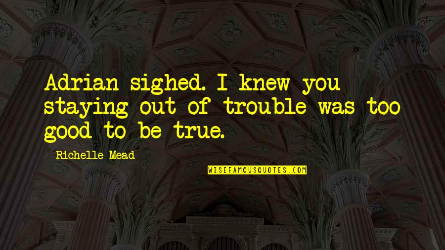 Boot Hill Tombstone Quotes By Richelle Mead: Adrian sighed. I knew you staying out of