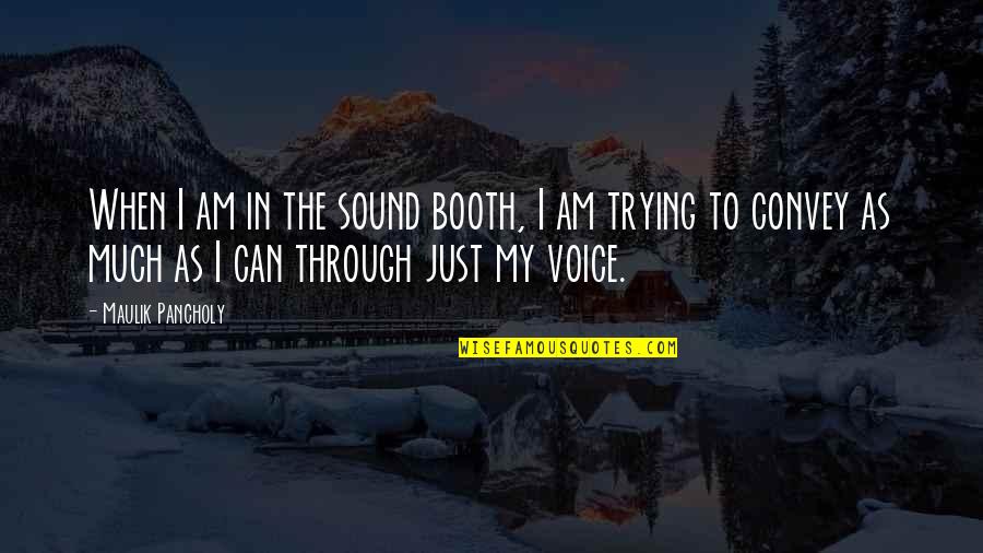 Booth Quotes By Maulik Pancholy: When I am in the sound booth, I