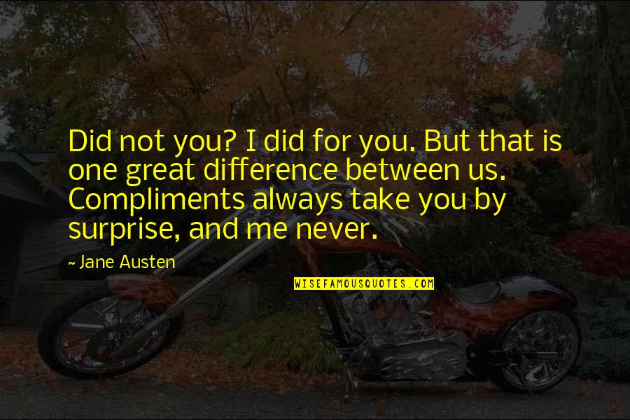 Bopanna Tennis Quotes By Jane Austen: Did not you? I did for you. But