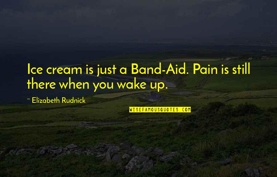 Bopped Out Quotes By Elizabeth Rudnick: Ice cream is just a Band-Aid. Pain is