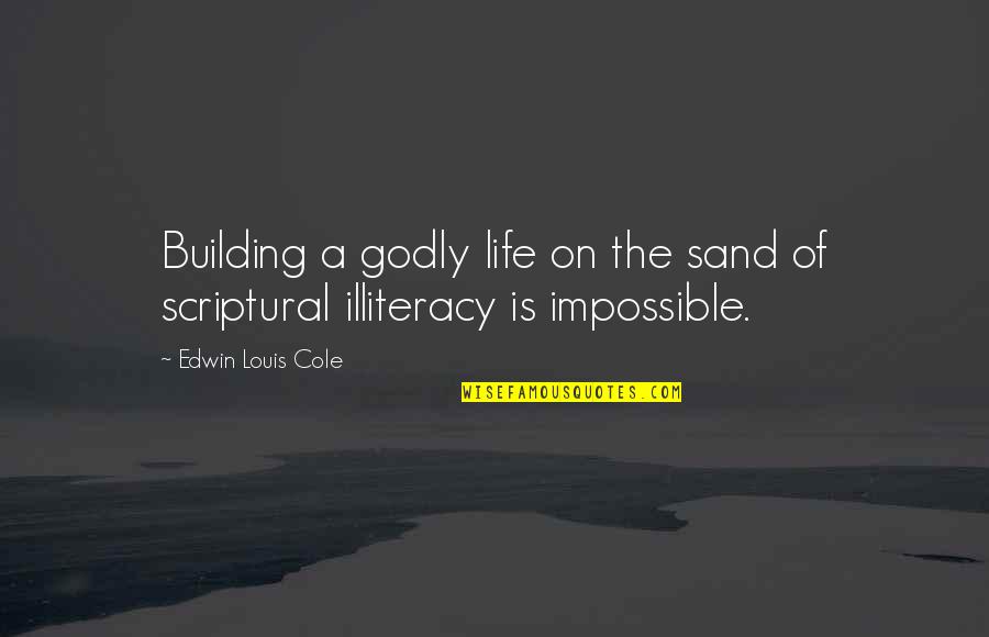 Borah Teamwear Quotes By Edwin Louis Cole: Building a godly life on the sand of