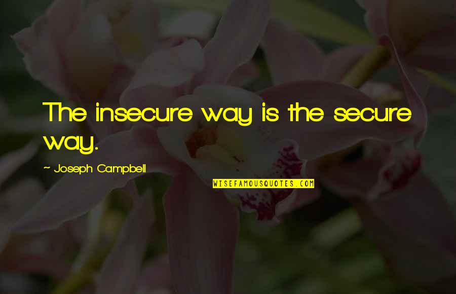 Bordadagua Quotes By Joseph Campbell: The insecure way is the secure way.