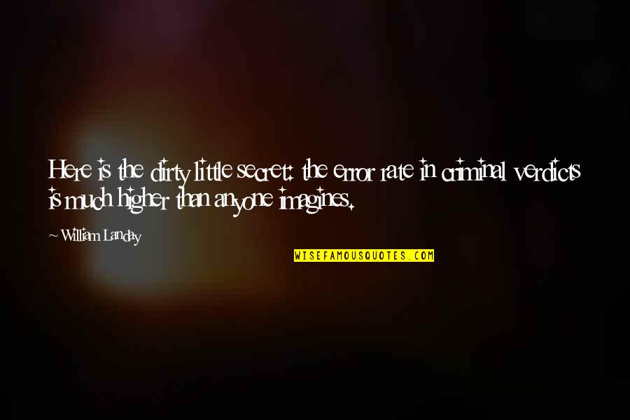 Borden Met Quotes By William Landay: Here is the dirty little secret: the error Borden Met Quotes By William Landay: Here is the dirty little secret: the error