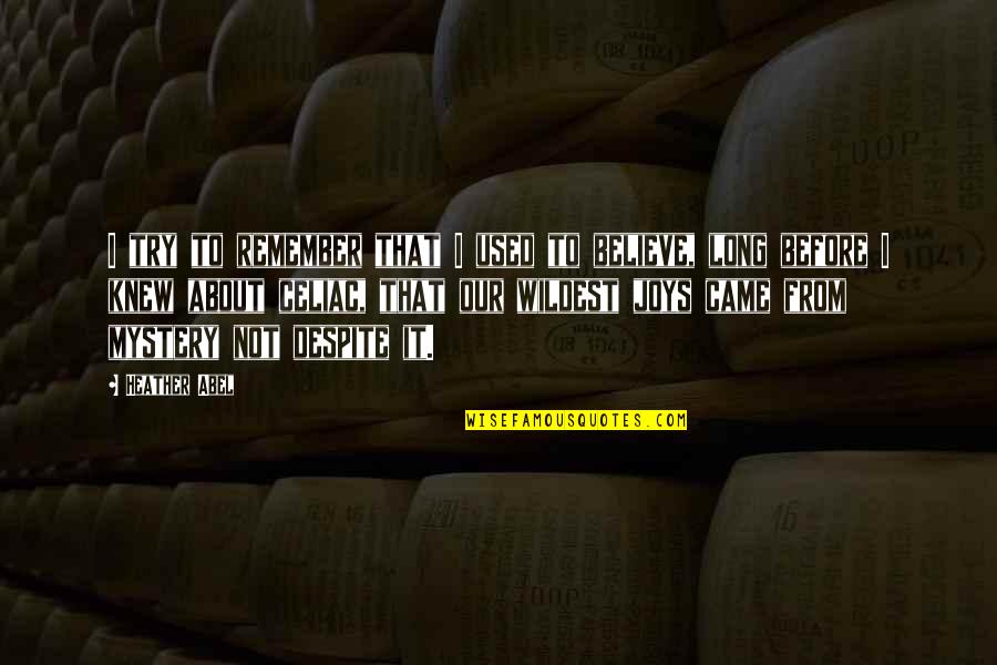 Borderland 2 Quotes By Heather Abel: I try to remember that I used to Borderland 2 Quotes By Heather Abel: I try to remember that I used to