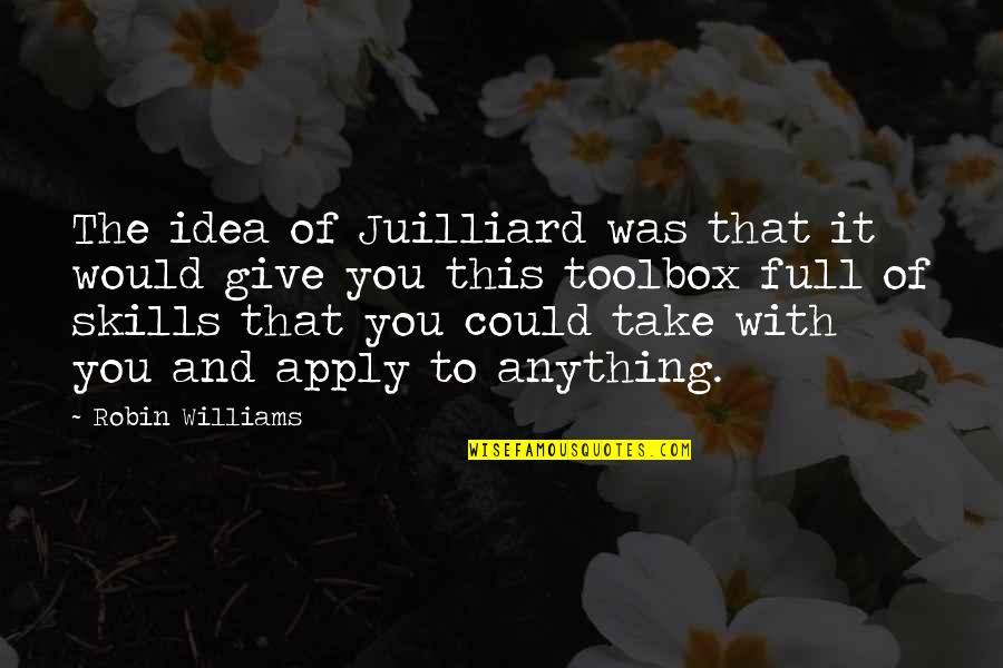 Borderline Personality Disordre Quotes By Robin Williams: The idea of Juilliard was that it would