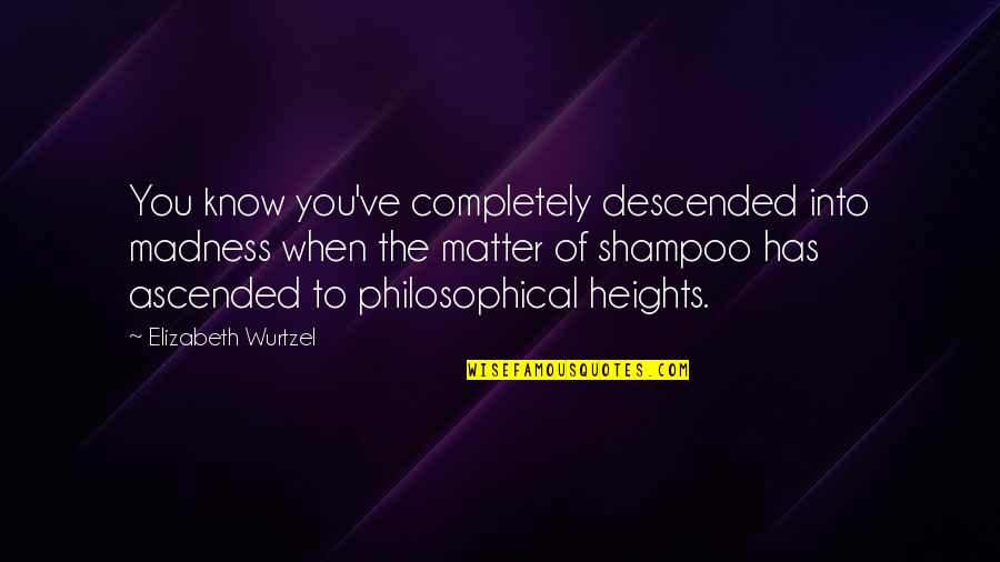 Bordure P1 Quotes By Elizabeth Wurtzel: You know you've completely descended into madness when Bordure P1 Quotes By Elizabeth Wurtzel: You know you've completely descended into madness when