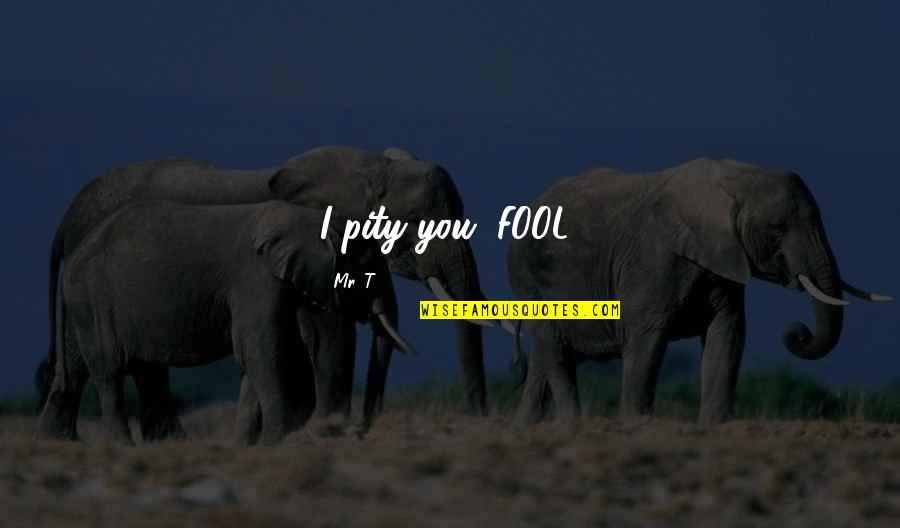 Boreas Trailers Quotes By Mr. T: I pity you, FOOL! Boreas Trailers Quotes By Mr. T: I pity you, FOOL!
