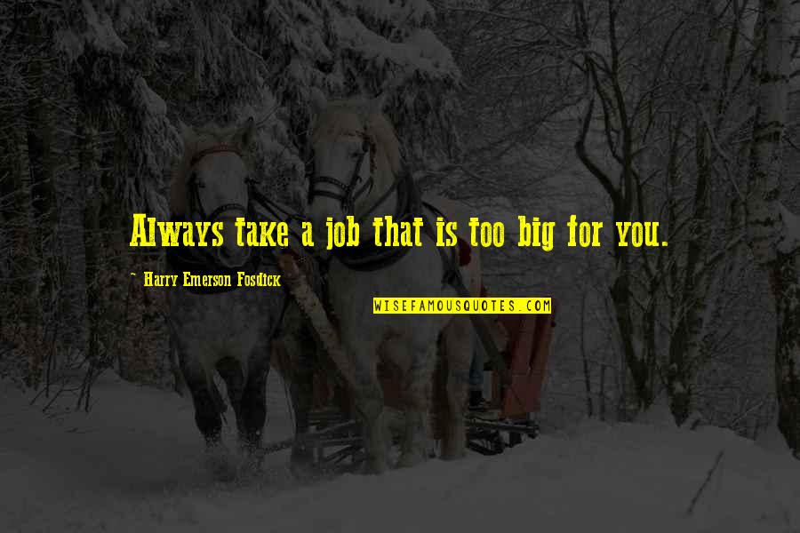 Borg Mcenroe Quotes By Harry Emerson Fosdick: Always take a job that is too big