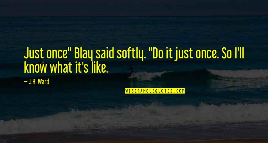 Borgias Micheletto Quotes By J.R. Ward: Just once" Blay said softly. "Do it just