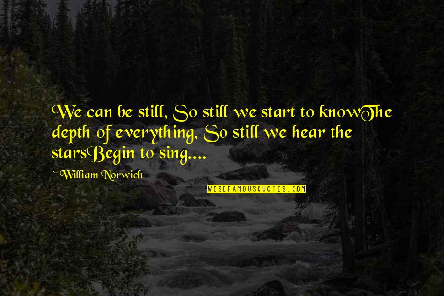 Borgioni Quotes By William Norwich: We can be still, So still we start