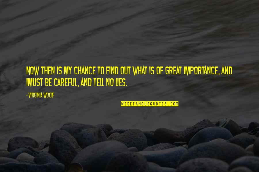 Borgmeier Family Quotes By Virginia Woolf: Now then is my chance to find out