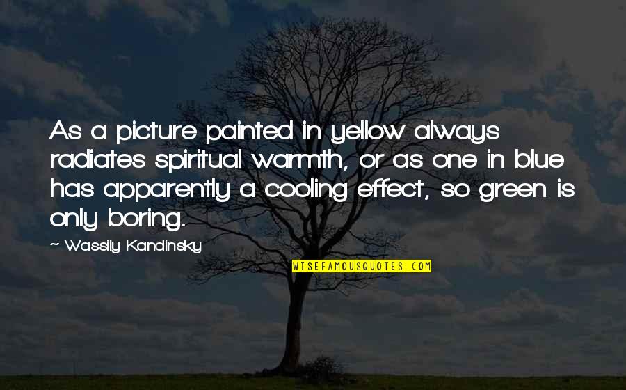 Boring As Quotes By Wassily Kandinsky: As a picture painted in yellow always radiates