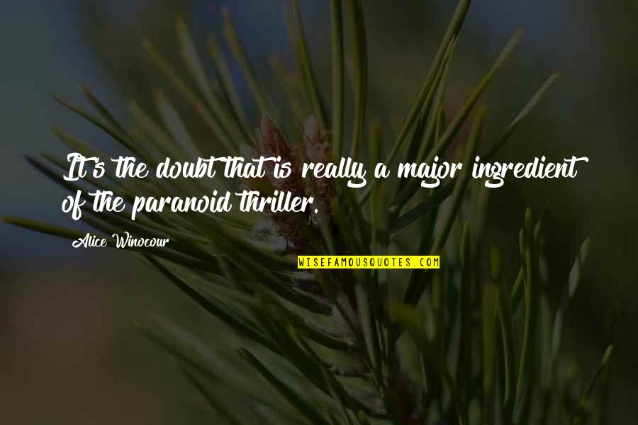Borini Art Quotes By Alice Winocour: It's the doubt that is really a major