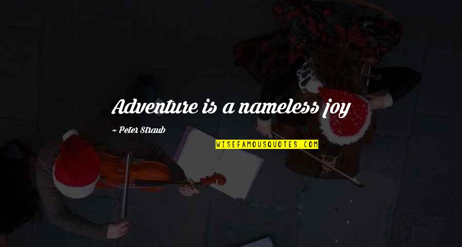 Boris Jimmy Saville Quote Quotes By Peter Straub: Adventure is a nameless joy Boris Jimmy Saville Quote Quotes By Peter Straub: Adventure is a nameless joy