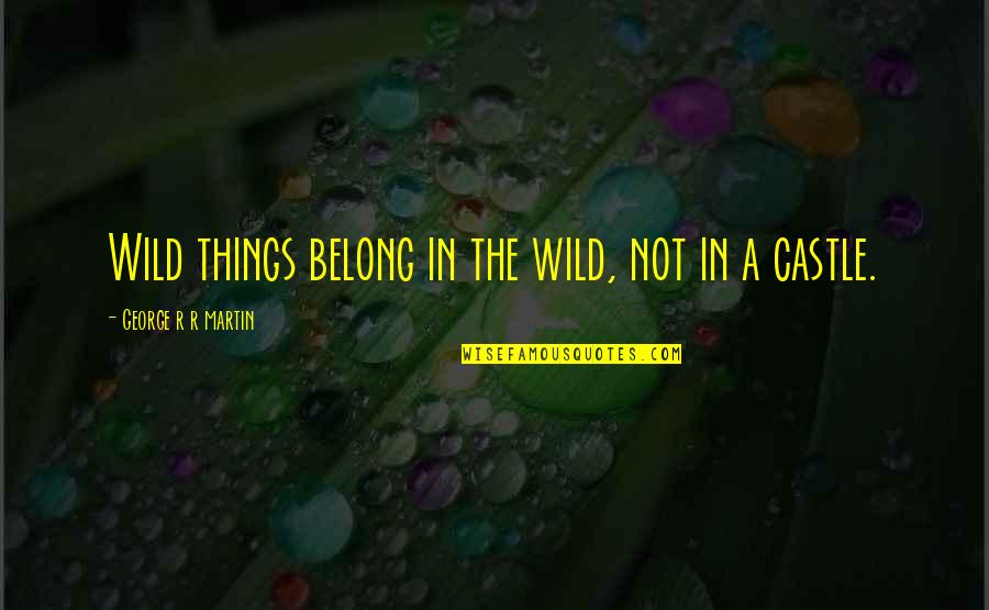 Borjana Pervan Quotes By George R R Martin: Wild things belong in the wild, not in
